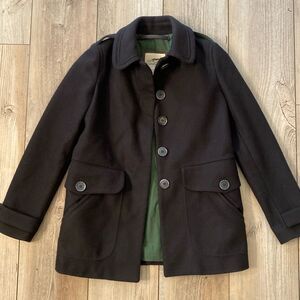 Thomas Burberry Wool Pea Coat Size Small